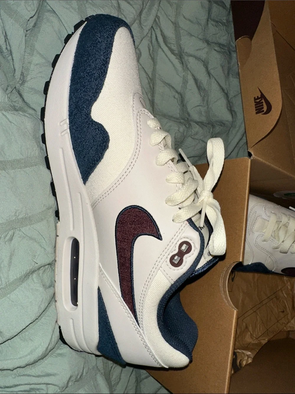 Men’s Nike Air Max 1 Coconut Milk/Burgundy Crush Shoes